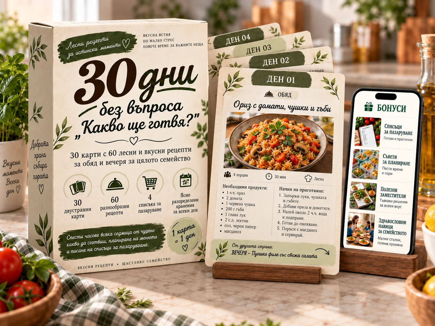 Ветрило от карти с дни и телефон с бонуси от комплекта