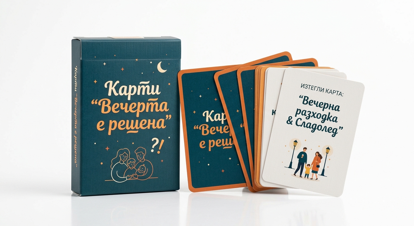 Карти 'Вечерта е решена' — готови планове за семейна вечер