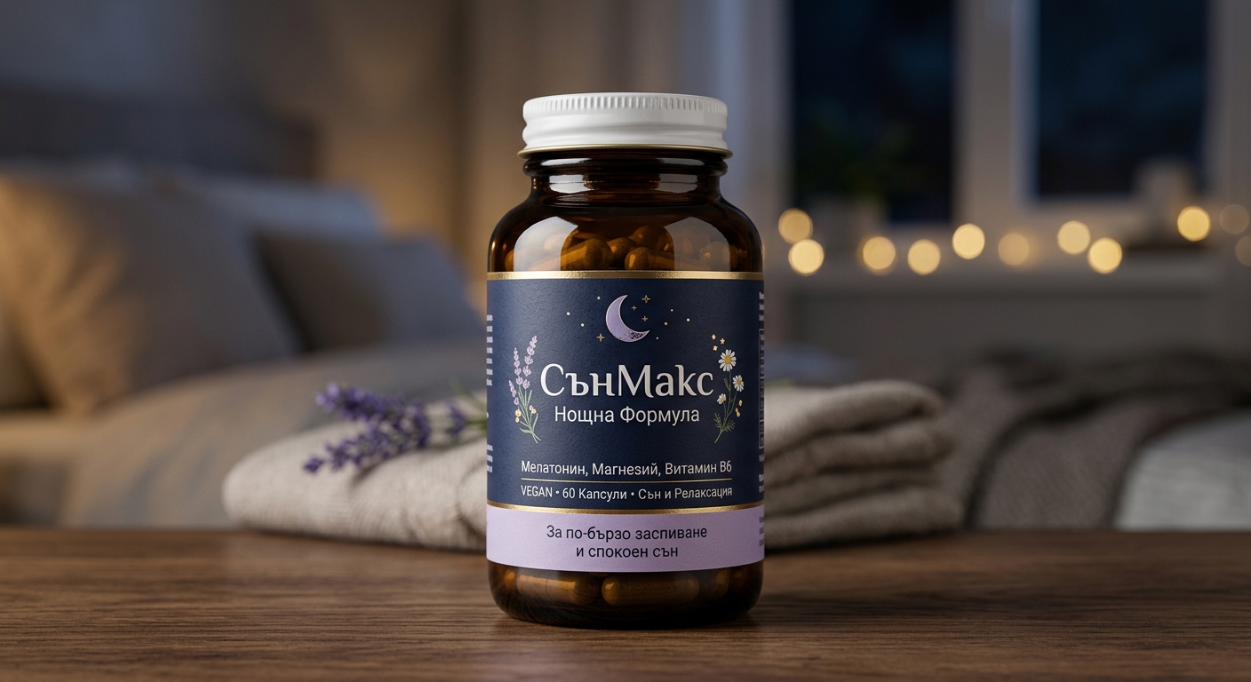 СънМакс Нощна Формула – Мелатонин, Магнезий и Витамин B6