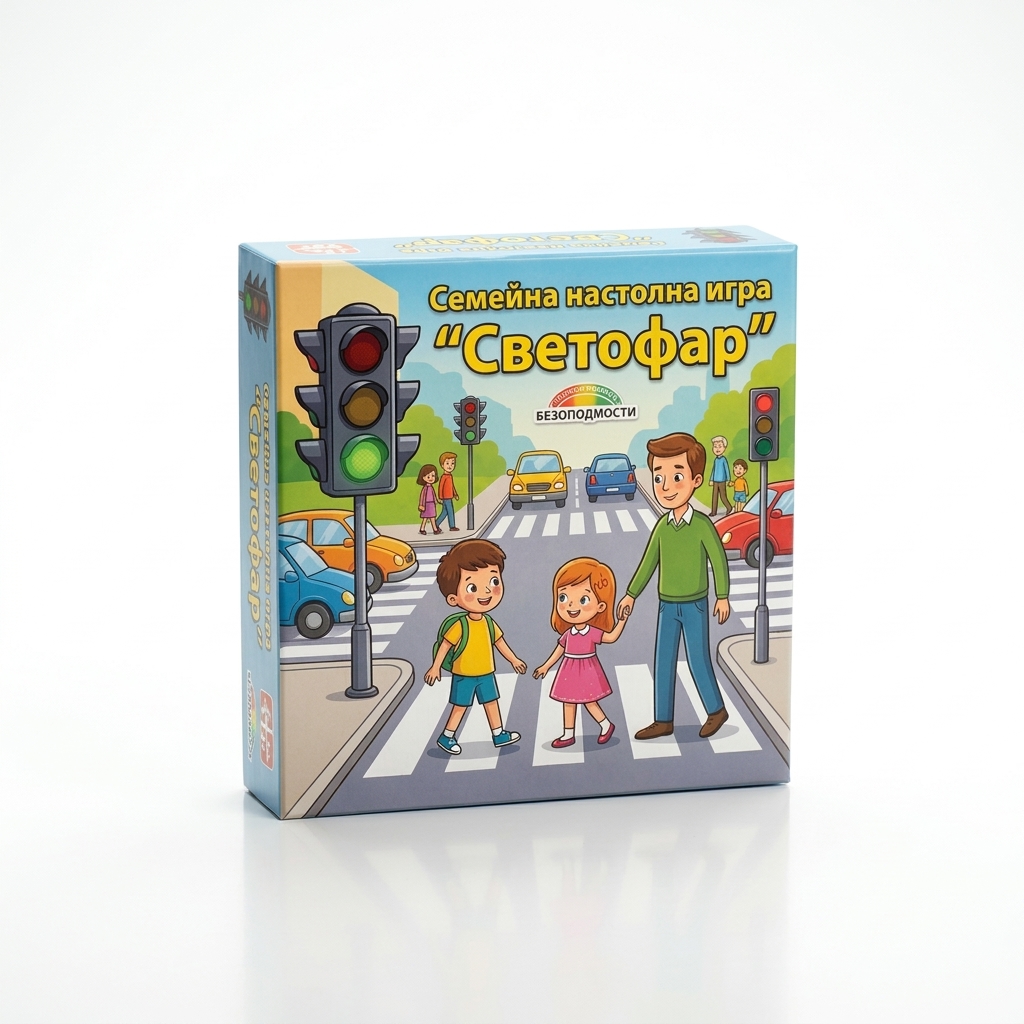 Игрална дъска от играта Светофар с фигурки за движение
