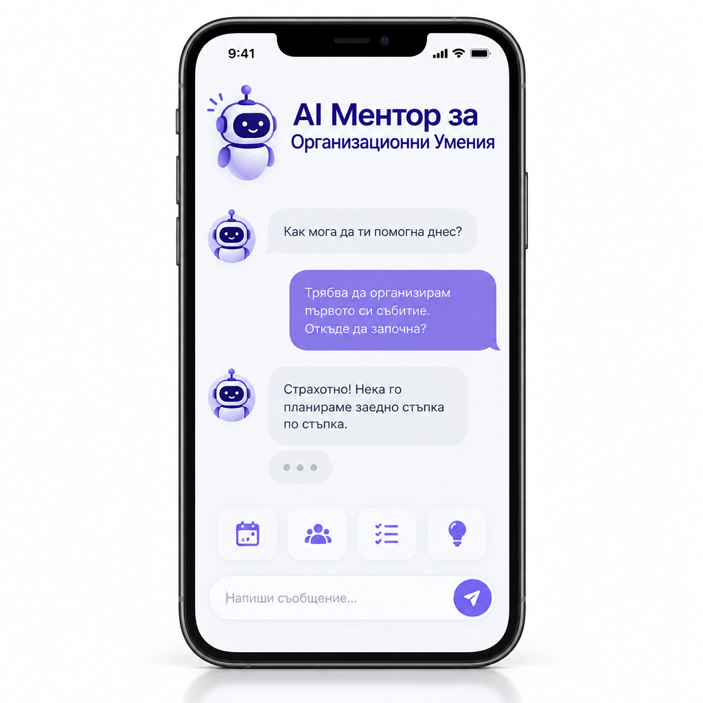 AI Ментор за Организационни Умения — интерфейс