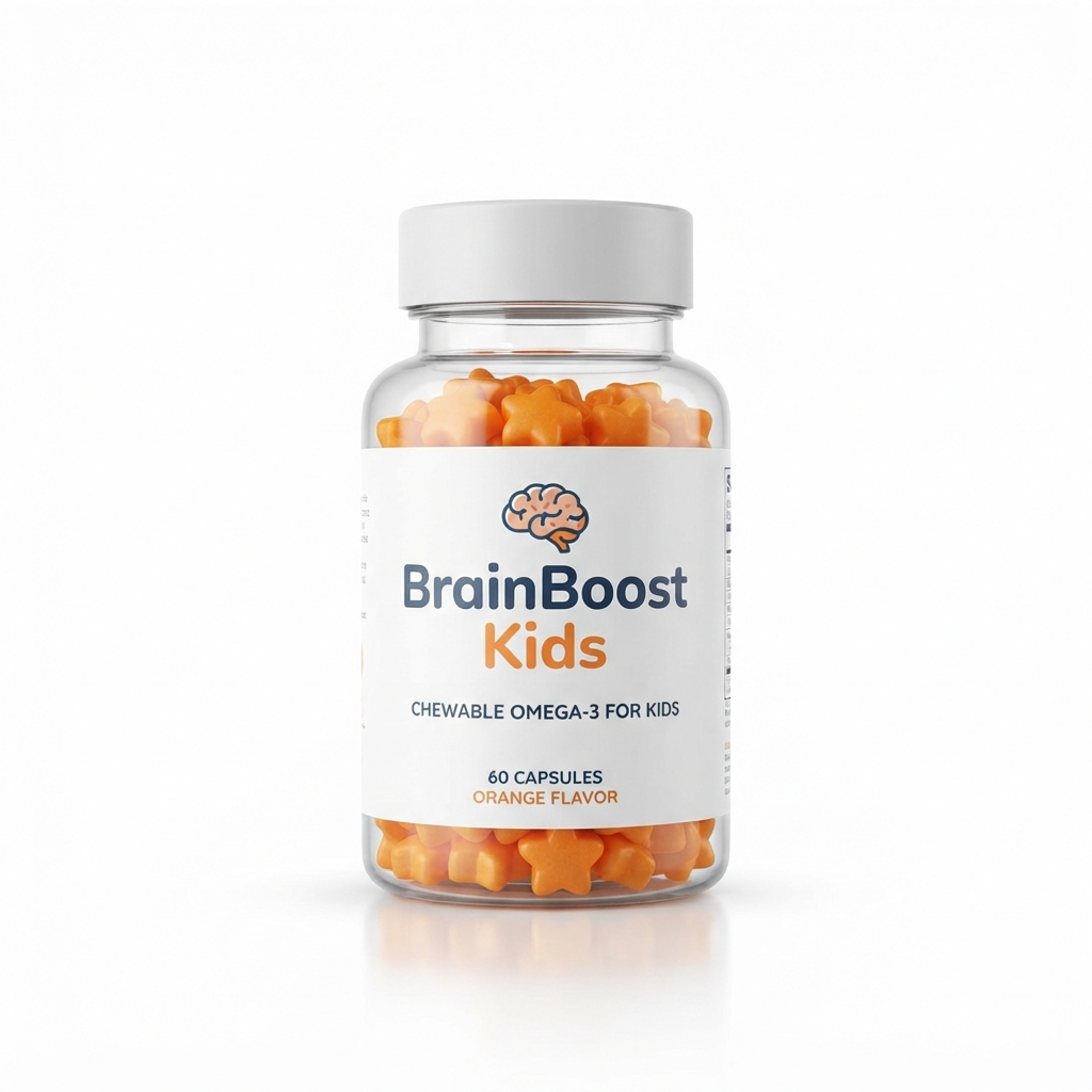 BrainBoost Kids Omega-3 дъвчащи капсули за ученици