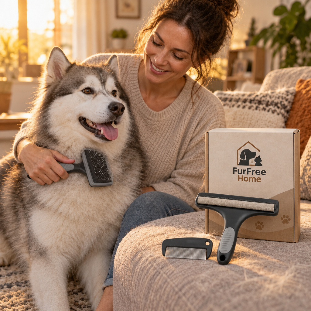 FurFree Home четка за козина в употреба