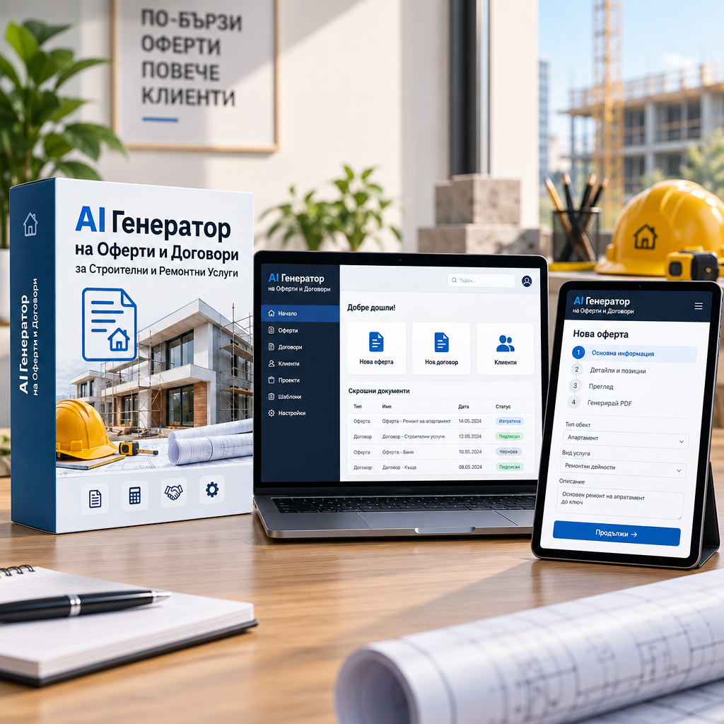 AI Генератор на Оферти и Договори за Строителни Услуги