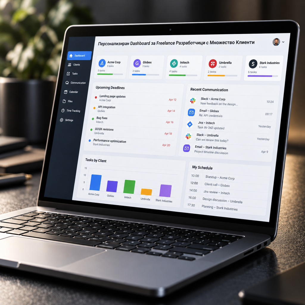 Персонализиран Дashboard за Freelance Разработчици с Множество Клиенти — единен dashboard за клиентски проекти