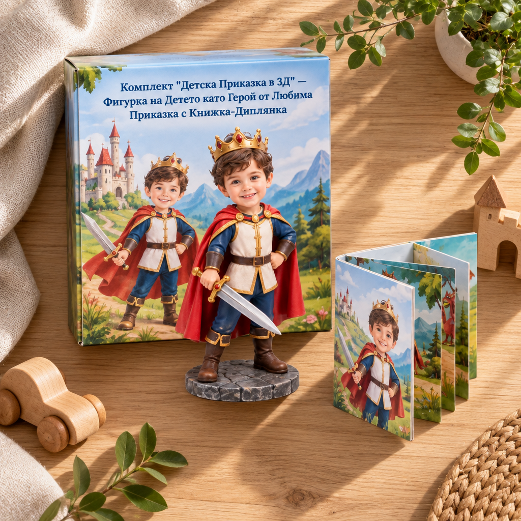 Детайл на фигурката и книжката-диплянка