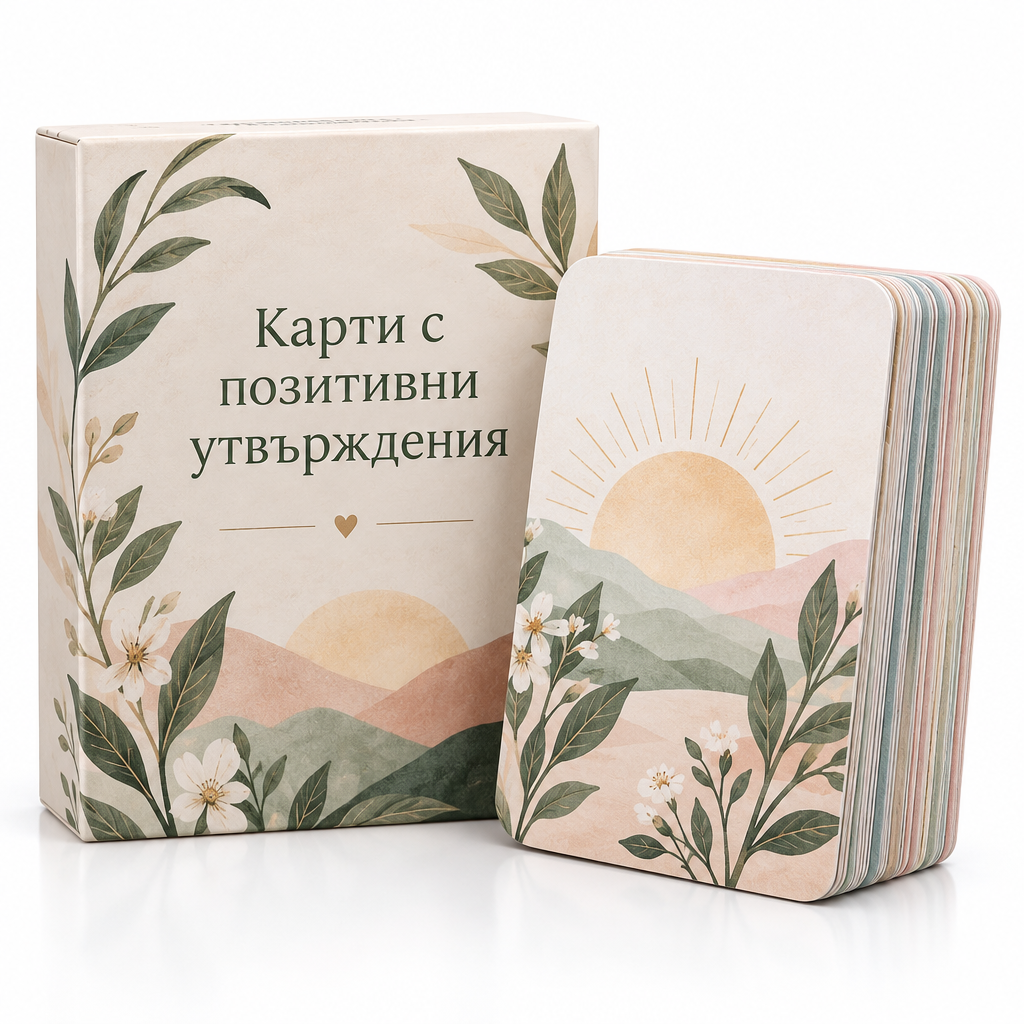 Карти с позитивни утвърждения — илюстрация