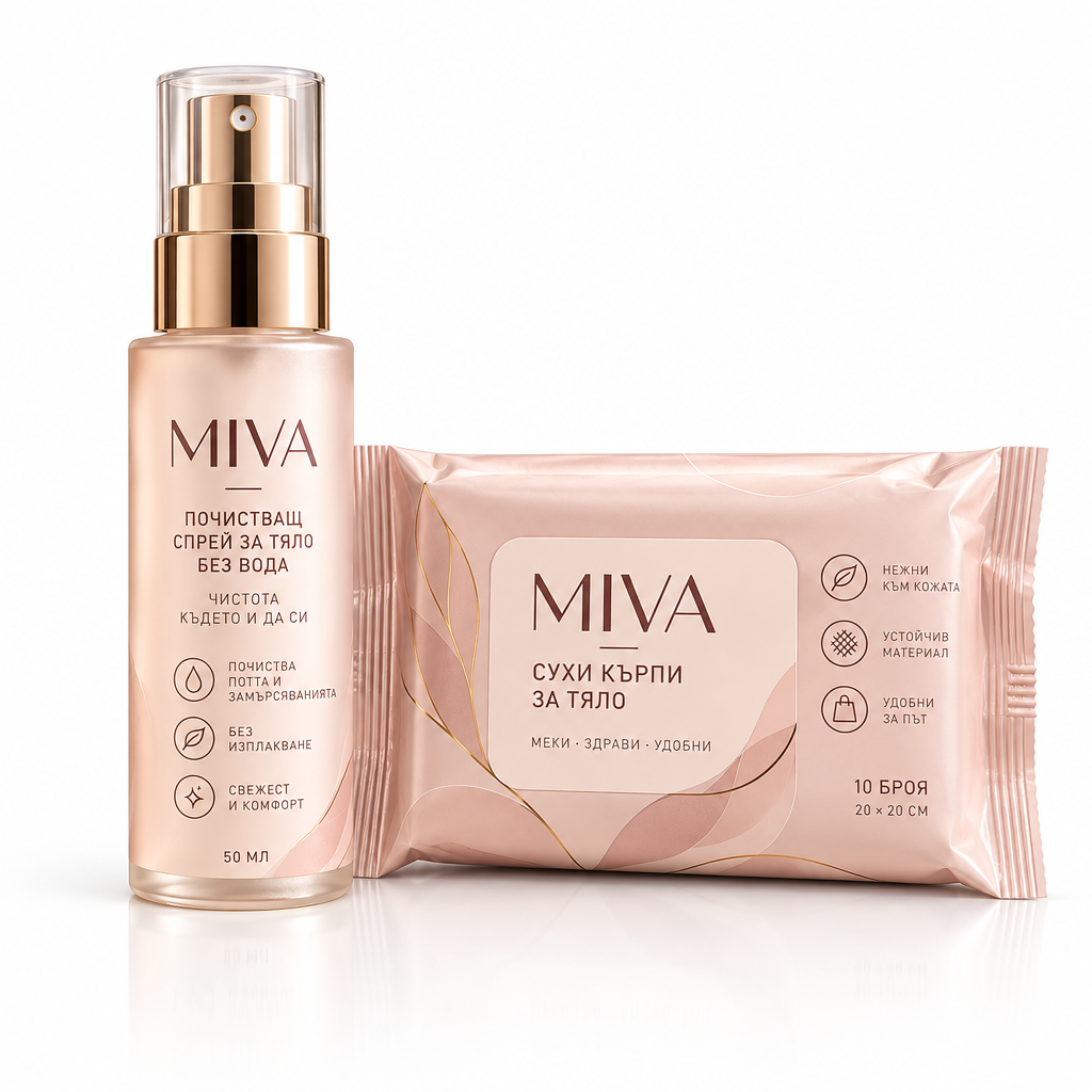 MIVA спрей и кърпа в употреба