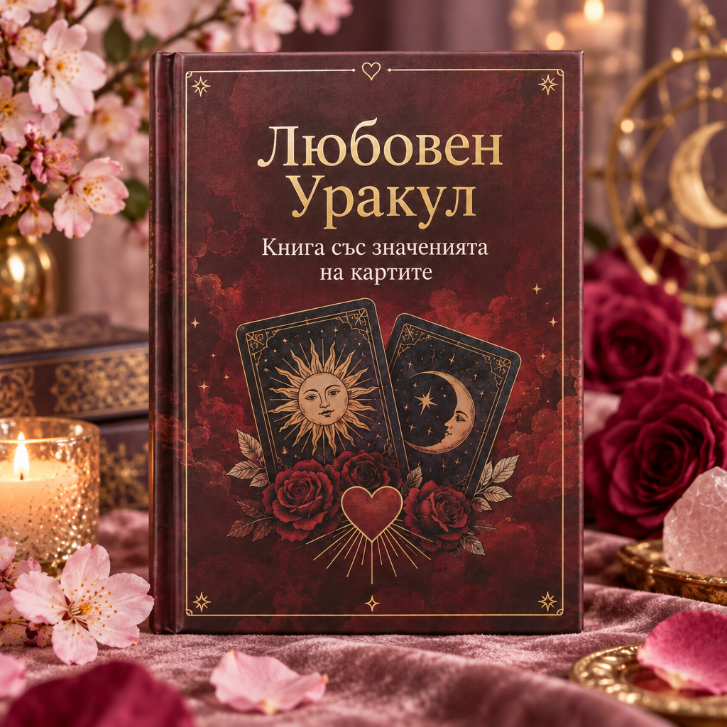 Корица на книгата със значенията на картите — Любовен Оракул