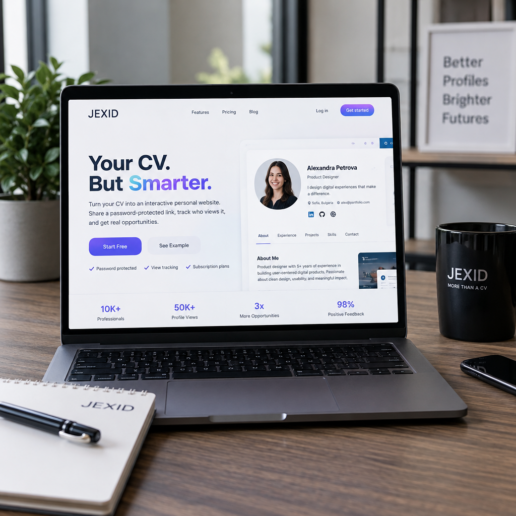 JEXID интерактивен CV сайт