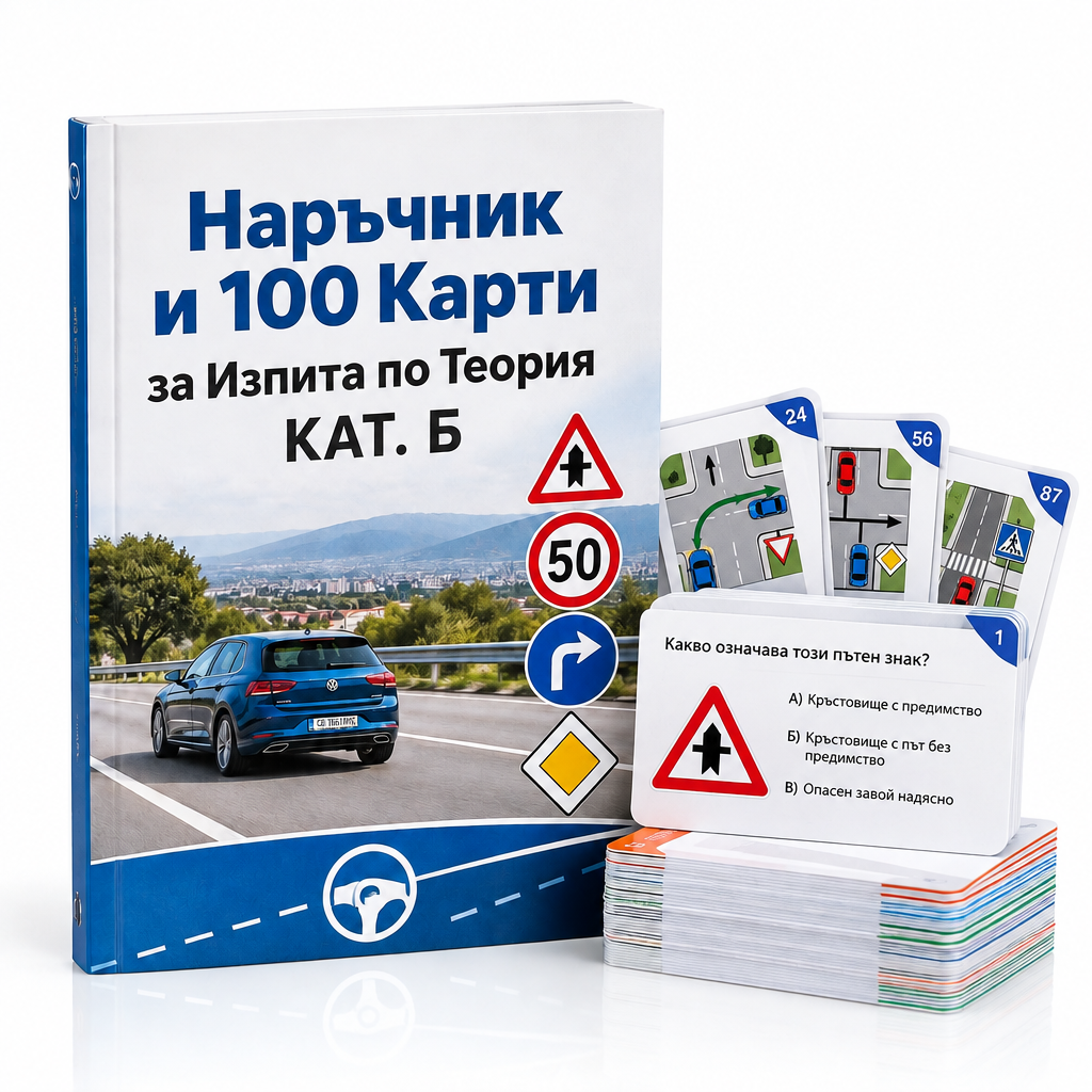 Карти от Наръчник и 100 Карти за Изпита по Теория КАТ. Б