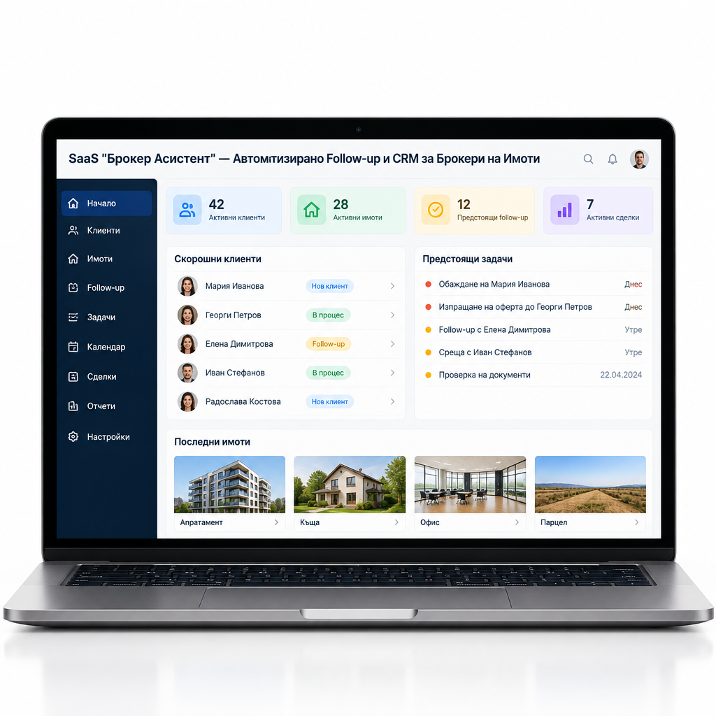 Табло с клиенти в PropertyFlow Pro