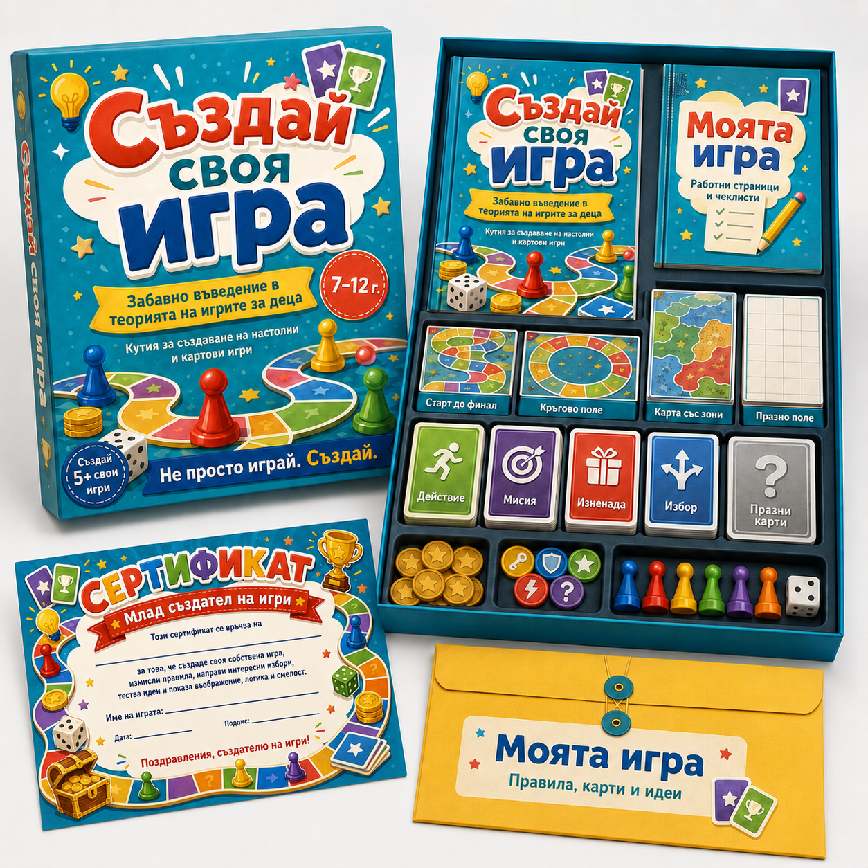 Създай своя игра — детски комплект за създаване на настолни игри