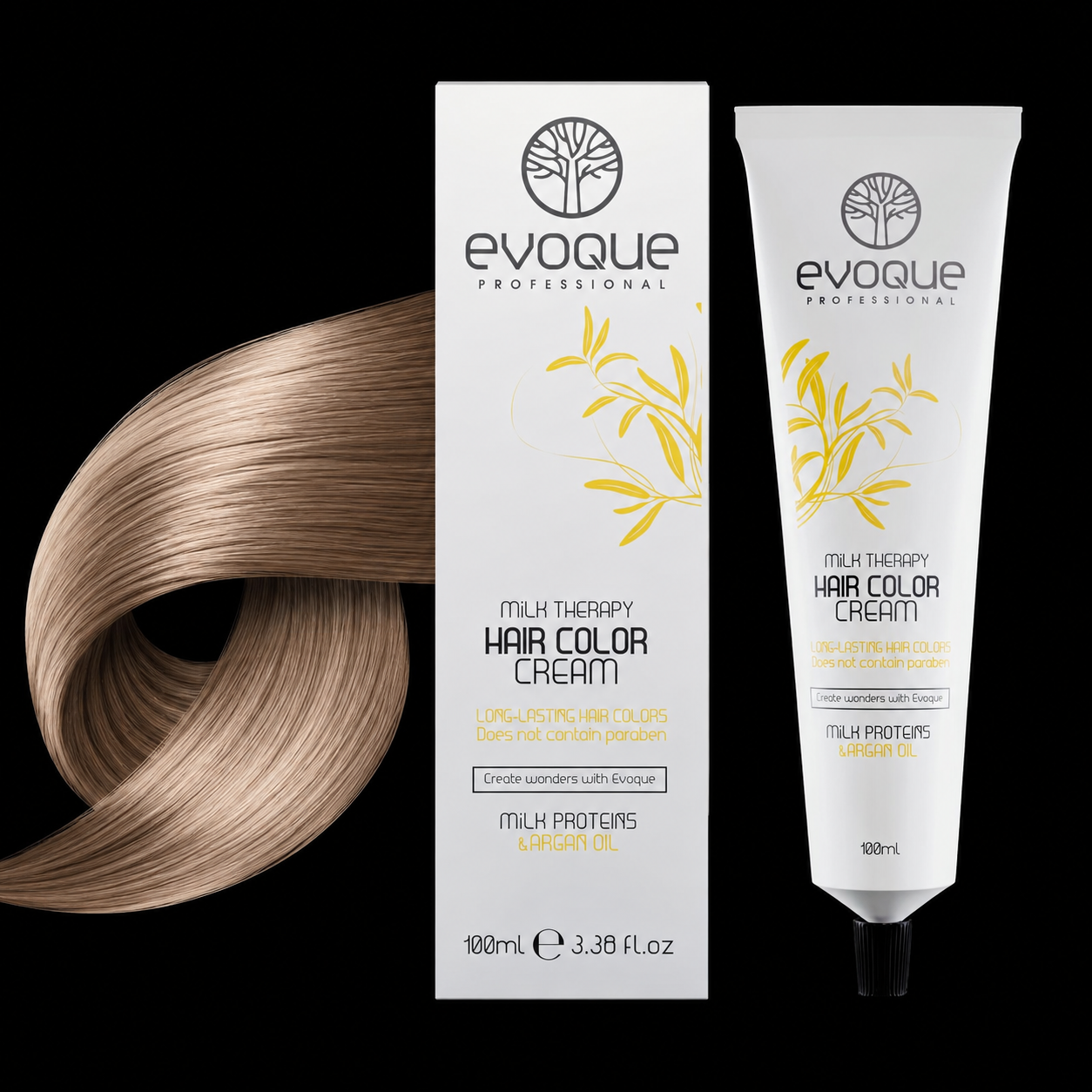 Evoque Professional – боя с млечни протеини и арганово масло – пълен комплект
