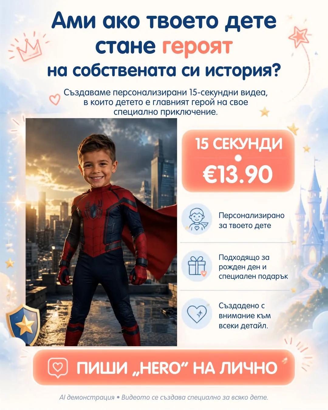 HeroStory Kids – персонализирано видео с детето като герой