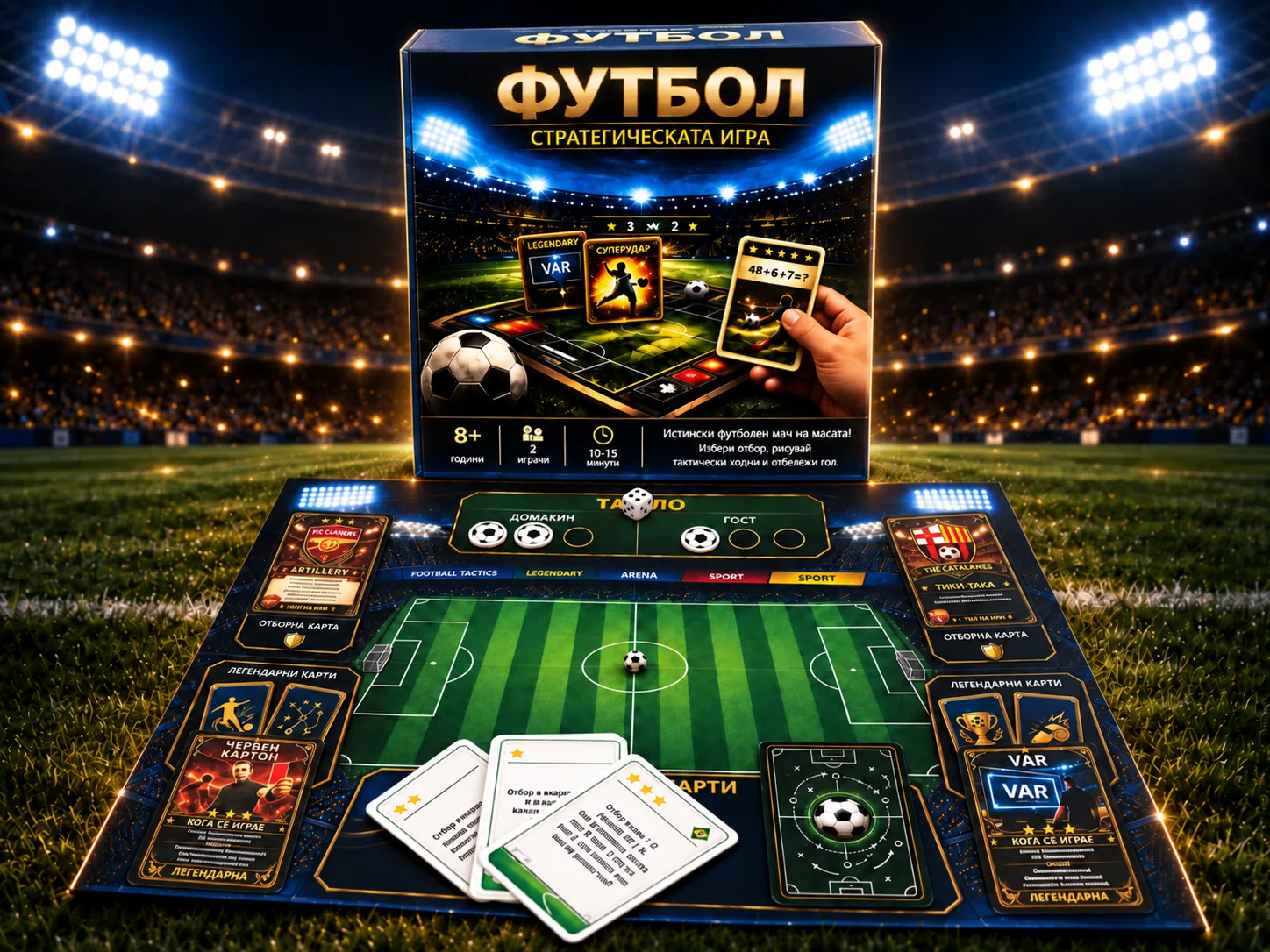 ФУТБОЛ — Стратегическата игра, κουτί και κάρτες