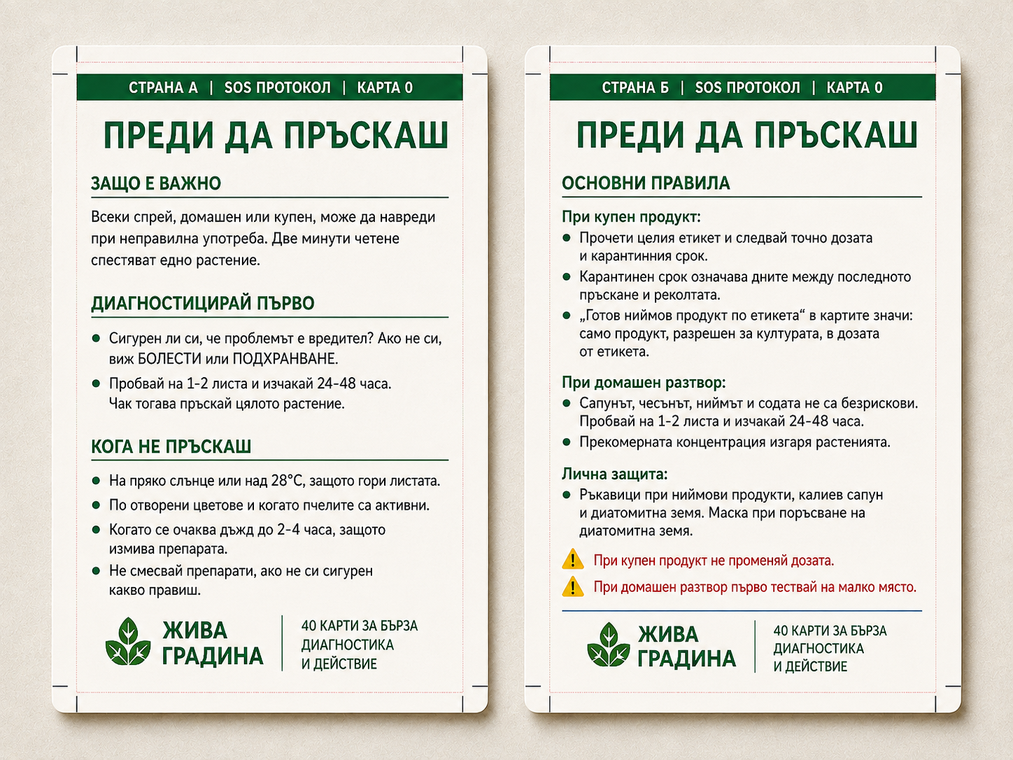 Примерна карта от комплекта